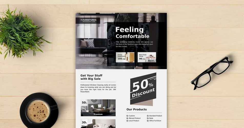 室内家具产品广告海报设计furnitureflyervol1